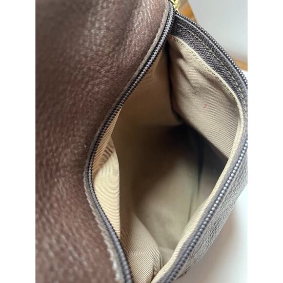 Libaire Pebbled Leather Crossbody Bag Reddish Brown Cordovan Purse USA - Picture 7 of 8